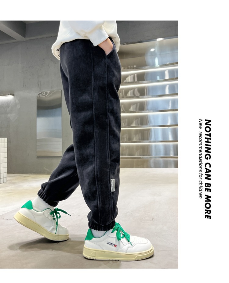 Boys Autumn Corduroy Jogger Pants Casual Sweatpants For Kids_voghion.com