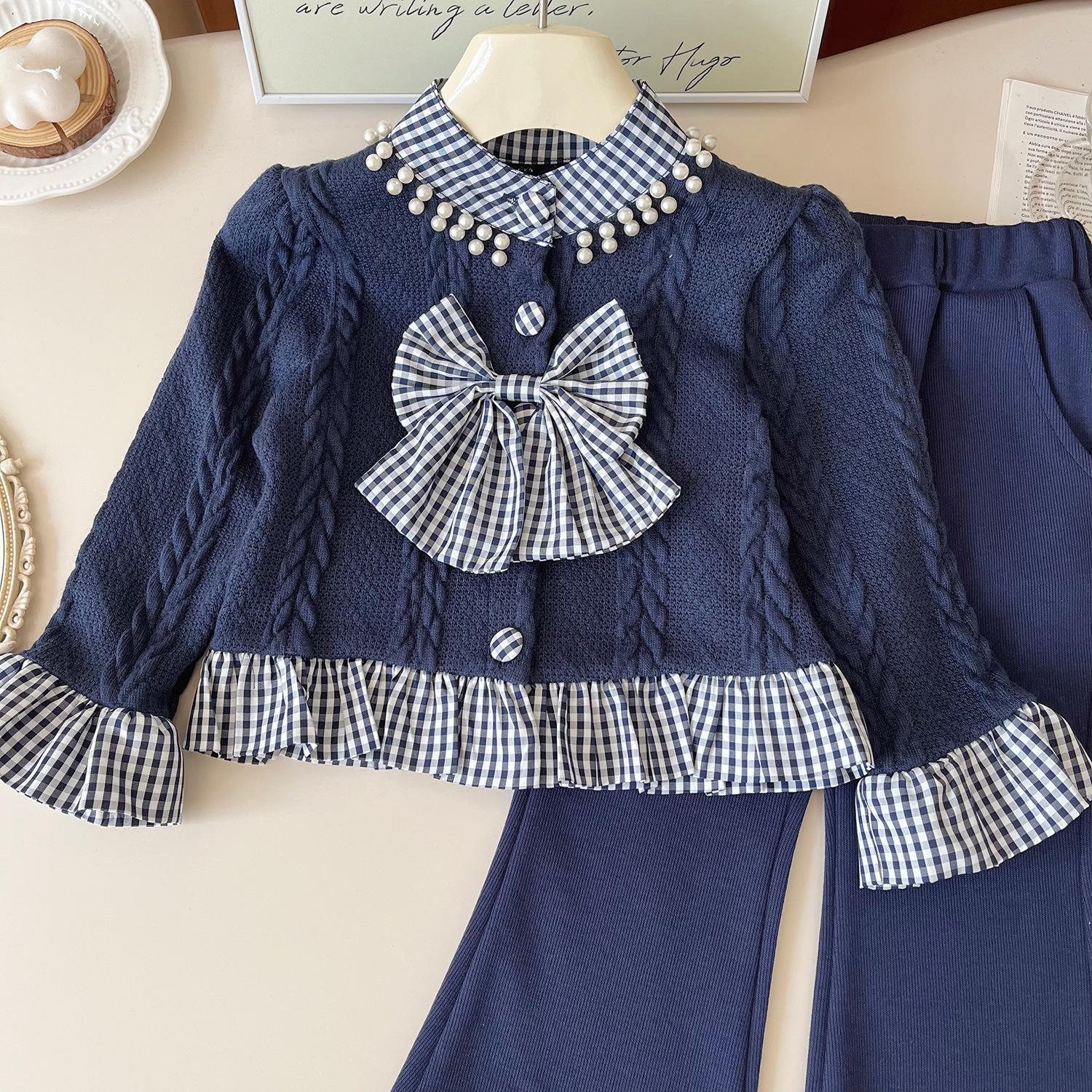 Ensemble pull et pantalon pour fille, tenue deux pièces_voghion.com