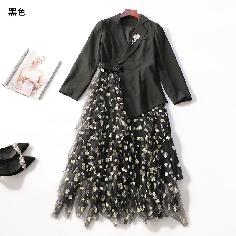 414888 Autumn long-sleeved extended-length dress Shenzhen Mingwei wholesale quality women's clothing clearance factory