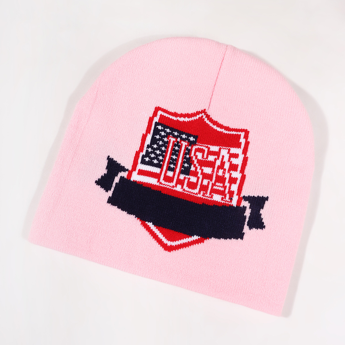 Unisex Flag shield jacquard knit cap simple_voghion.com
