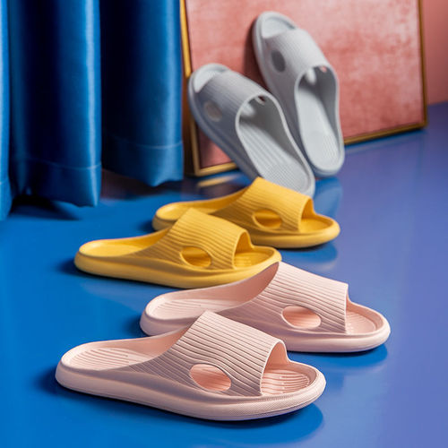 Slip-on Women's Summer Indoor Home Shoes for Couples, Men's Outdoor Wear High-Grade Pressure Sensitive Anti-Slip Cool Slippers