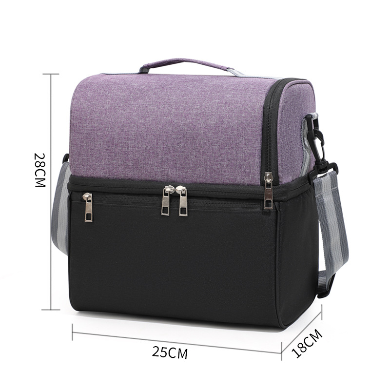 Nueva bolsa de hielo grande de color en contraste, bolsa de picnic al aire libre, bolsa de mantenimiento fresco de comercio exterior, bolsa de almuerzo, bolsa de almuerzo, bolsa de aislamiento de mensajero, color a juego