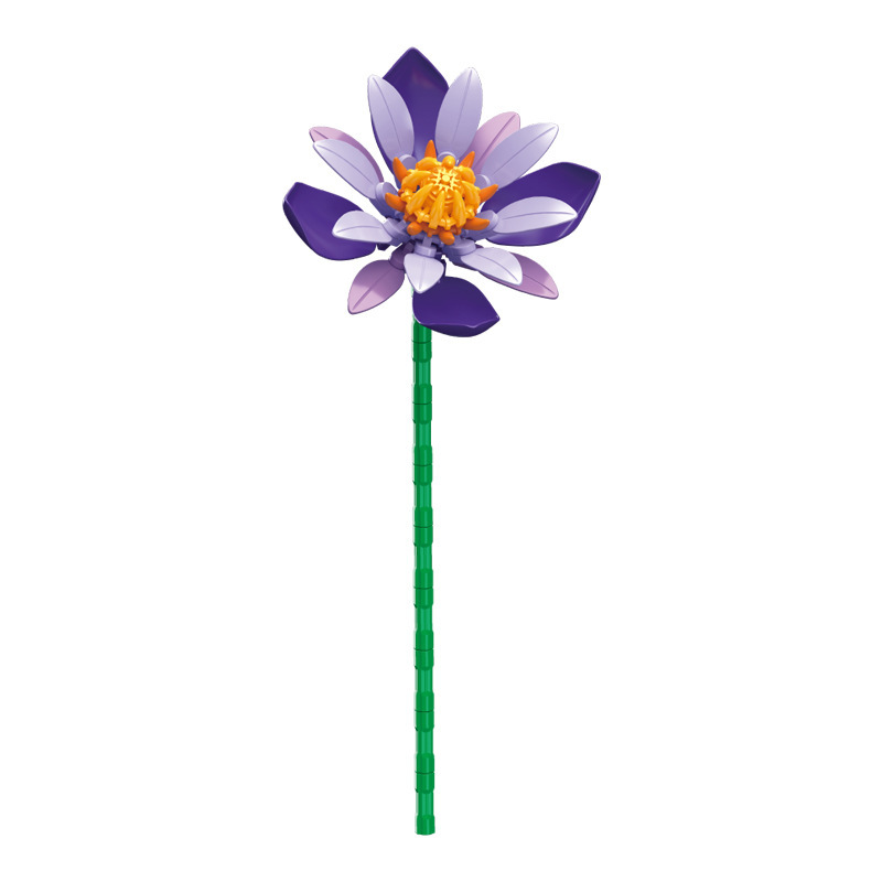 钻马积木花永生花束抱抱桶仿真花小颗粒积木DIY玩具七夕女生礼物|undefined