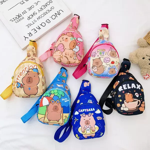 Children's Bags New Style Cute Cartoon Print Crossbody Small Bag Kindergarten Baby Stylish Fashion Shoulder Bag Chest Bag