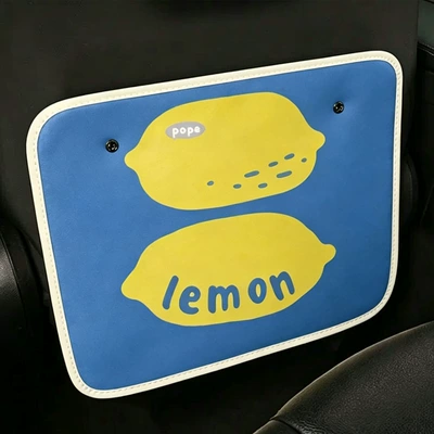Car Seat Back Anti-Kick Pad, Car Seat Back Anti-Dirt Pad, Leather Car Rear Seat Anti-Kick and Anti-Dirt Pad (Chair back anti-kick pad) - lemon