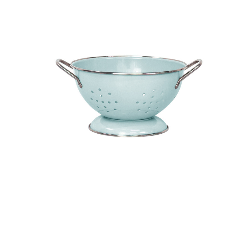 Pink Nordic style milk white small large draining double-eared bowl…