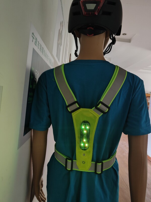 Cycling Helmet with Light, Scooter Safety Helmet, Electric Bicycle Night Flashing Light Cycling Safety Reflective Vest