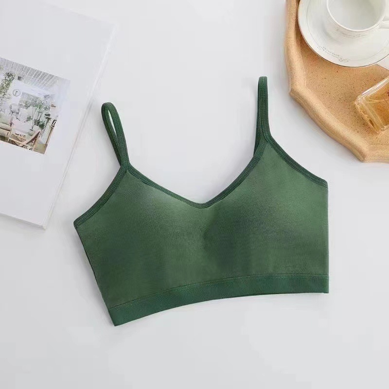 Algodón profundo U belleza de espalda ropa interior deportiva damas reunidas sostén de los estudiantes chaleco de suspensión con taza fija con agujeros de ventilación