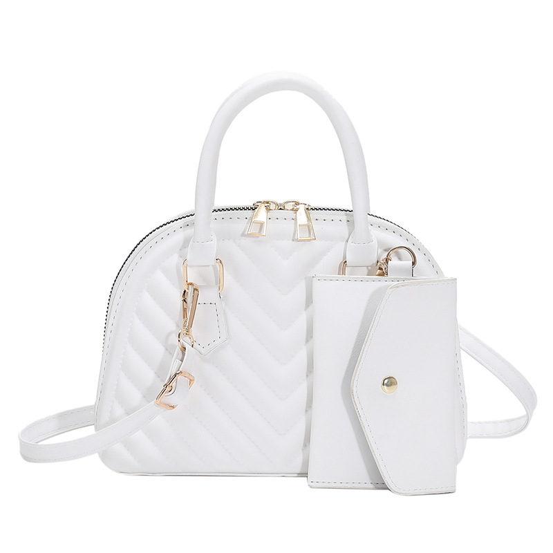 Bolsa de mensajero de hombro de alta calidad de la señora de la bolsa de concha de dos piezas a rayas todo fósforo de moda de este año