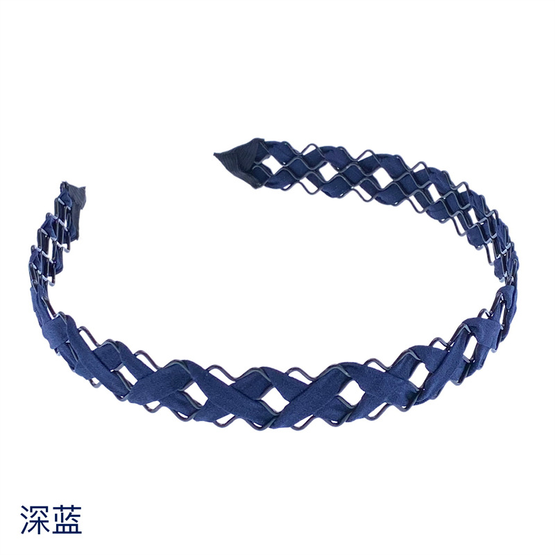 Diadema de moda japonés y coreano hueco tejido a mano Alambre de hierro diadema simple lavado de cara fresca horquilla de borde ancho horquilla