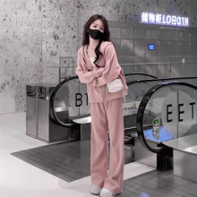 早秋韩系穿搭一整套2025新款入冬休闲大码胖MM遮肉显瘦卫衣运动装