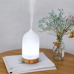 5V Colorful Aromatherapy Lamp Ultrasonic Atomizer Mini Desktop USB Humidifier Home Wood Texture Aromatherapy Machine
