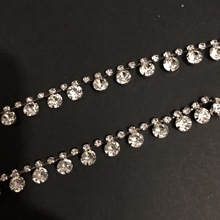 单排吊钻水钻爪链花式码链服装辅料腰链鞋帽烧焊链条配饰批发