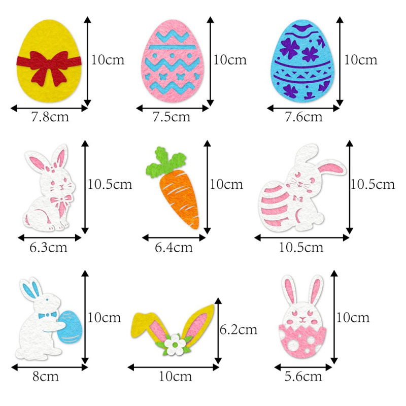 Europa y los Estados Unidos nuevos huevos de conejo y zanahoria fieltro decoración de Pascua