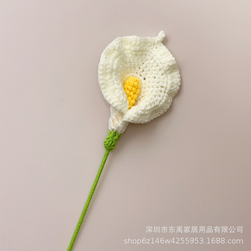 玫瑰花编织花束假花手工钩针仿真花毛线花朵成品情人节教师节礼物|undefined