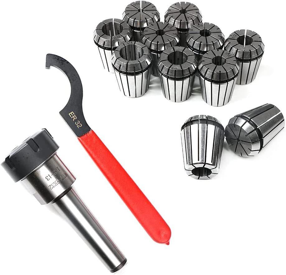 MT3-ER32-11PCS莫氏筒夹头套装带扳手MT3 Shank 11PC ER32 Collet