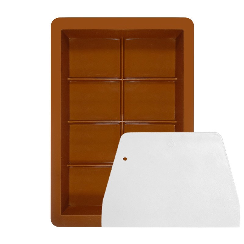 스크레이퍼가 포함된 8칸 초콜릿 몰드