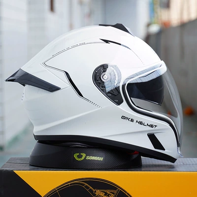 Certification Dropshipping – Motosiklet kaskı (dəbilqə) - white-trail-day-and-night-aurora-lenses-transparent-lenses-anti-fog-stickers-ice-sleeves-cycling-face-mask-m