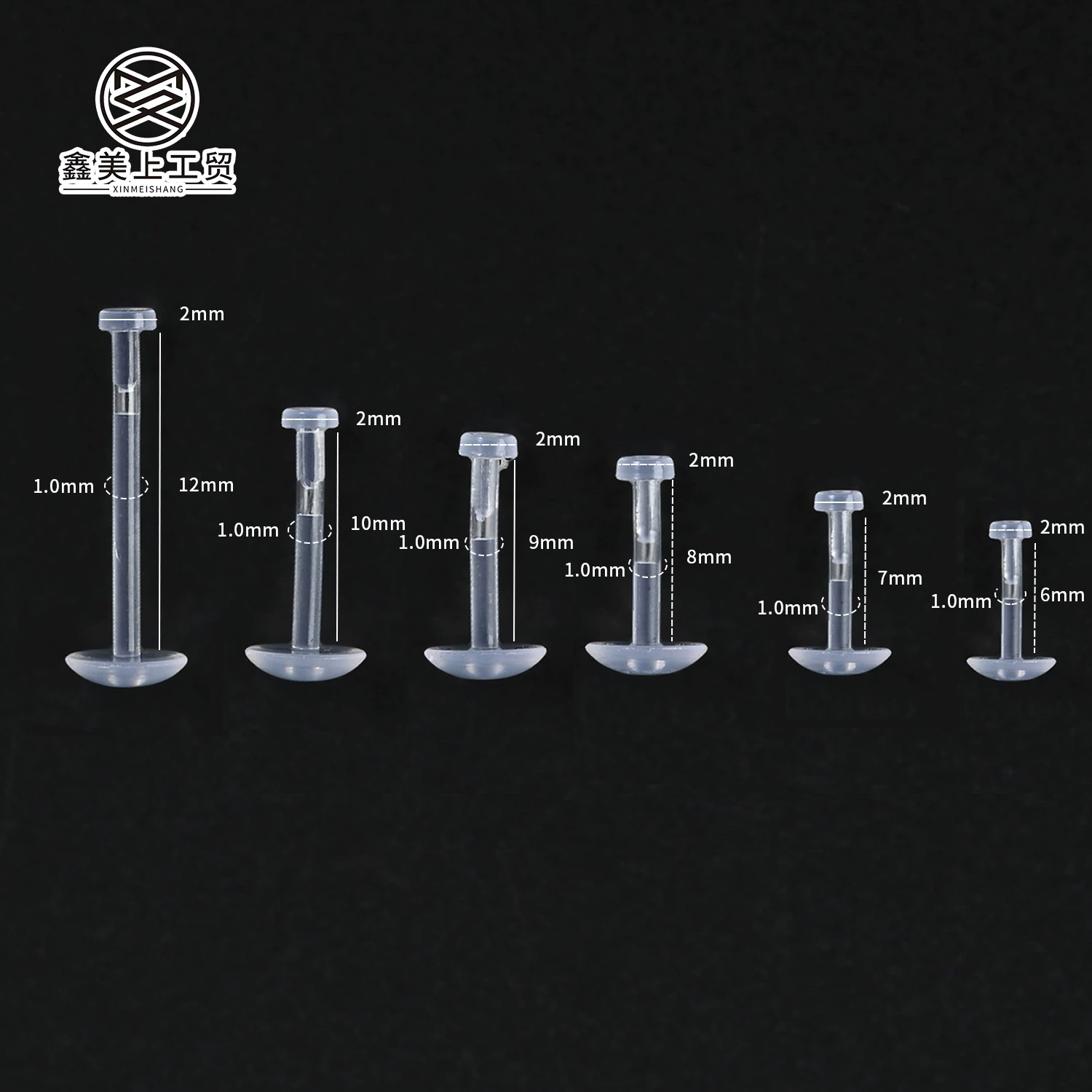 Прозрачный невидимый ноготь для губ 1,0, прозрачный ноготь для губ, студенческий невидимый ноготь с круглым носом, телесного цвета, персонализированные украшения для пирсинга