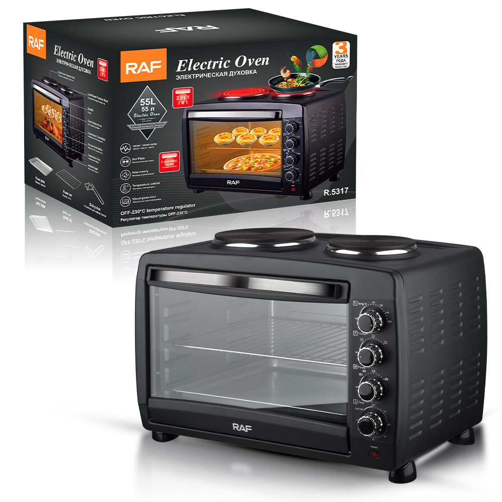 RAF Euro-cross - border 2 - in - 1 horno eléctrico multifuncional electrodoméstico de cocina para hornear pasteles fritos 55L