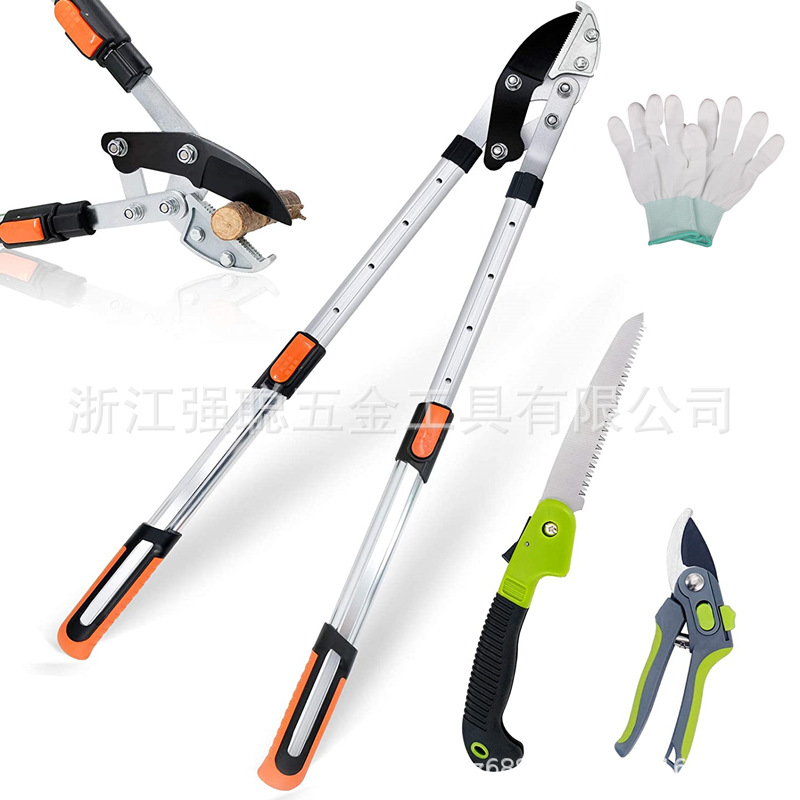 高枝大力剪修枝剪 铝合金伸缩鲨鱼嘴园林园艺果树修枝省力粗枝剪