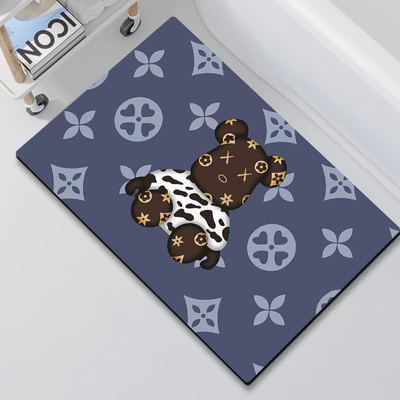 Quick-Drying Toilet Door Mat Entry, Avtomobil döşəmə paspasları - bathroom-mat-leopard-dress-bear-4060cm