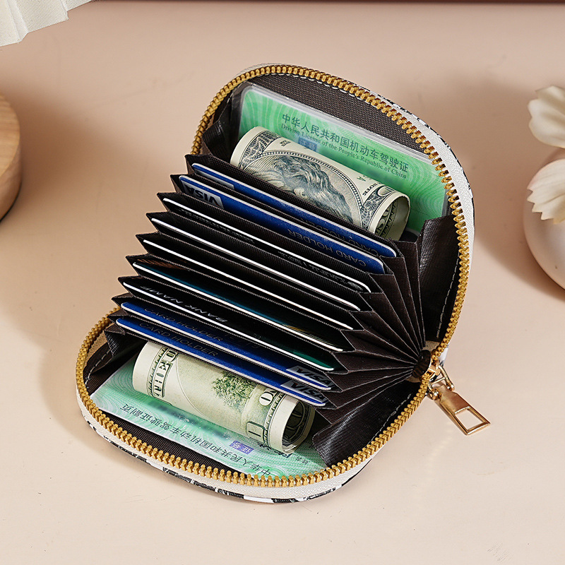 Nuevo tarjetero con cremallera para mujer, exquisito tarjetero de tarjetas múltiples de alta gama, versión coreana de monedero corto y pequeño