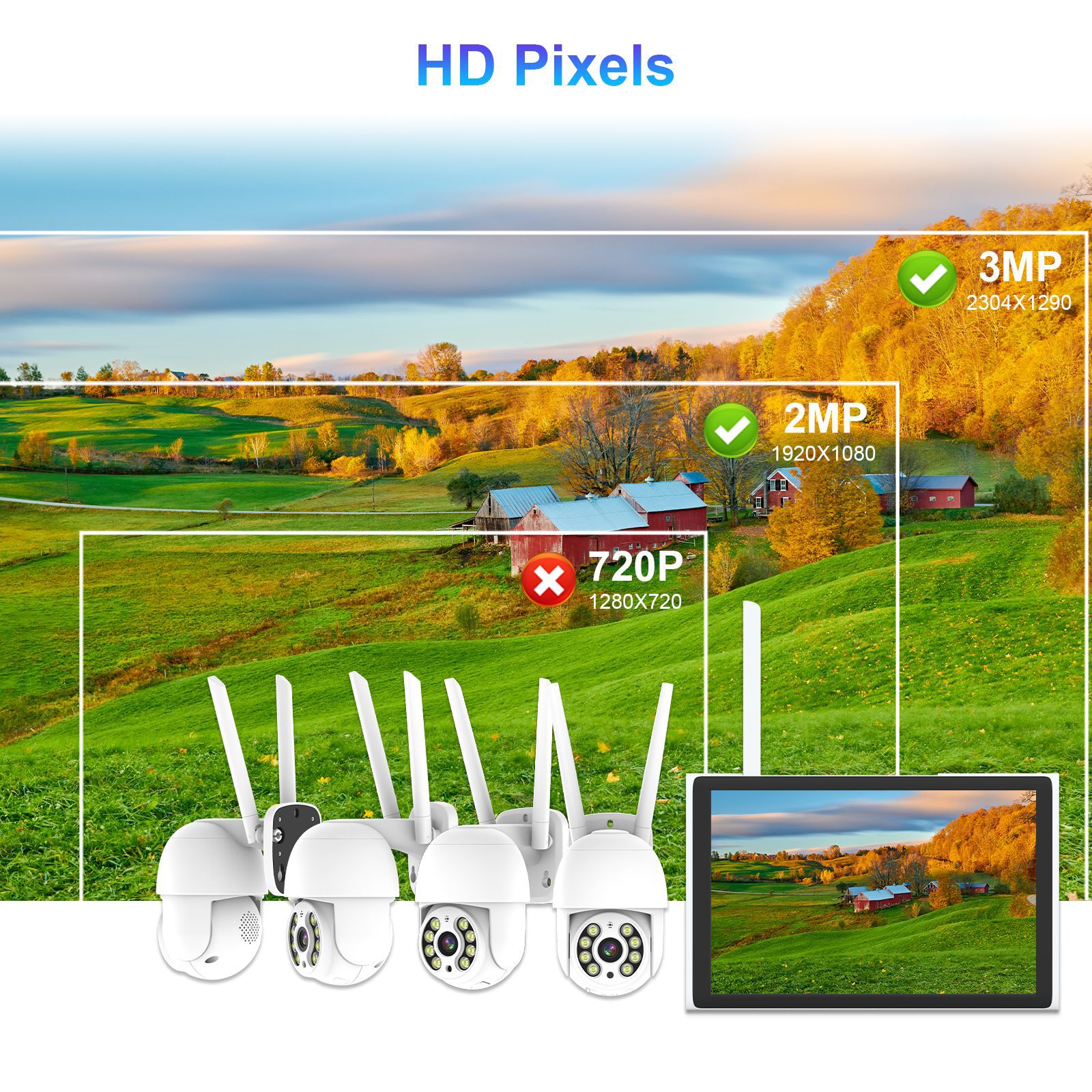 Fábrica de fuente 10.1 pulgadas conjunto de monitoreo NVR al aire libre impermeable nuandai inteligente cámara wifi explosión de comercio exterior 2
