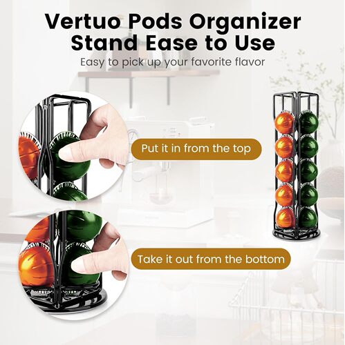 Cross-border coffee capsule shelf tea room capsule storage shelf 360-degree rotating display rack high-capacity metal display stand