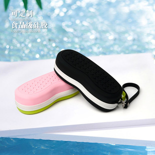 Cross-Border Popular Silicone Swimming Goggles Storage Box Double-Sided Hollow Breathable Hole Large Capacity Swimming Goggles Box Fashionable and Durable