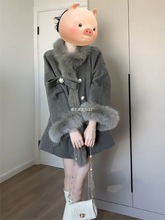 雪国千金外套女2025冬季新款法式千金感小香风毛呢大衣