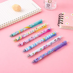 Cute cartoon push-button neutral pen wholesale for primary and middle school students, practice and homework erasable push-button pens for girls, high-quality appearance