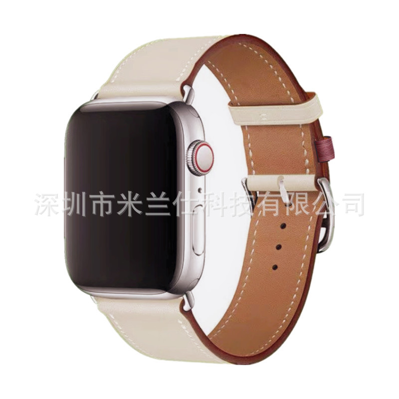 Adecuado para Apple Watch applewatch Correa S9 cuero genuino iwatch456789SE deportes ultra2 fabricante