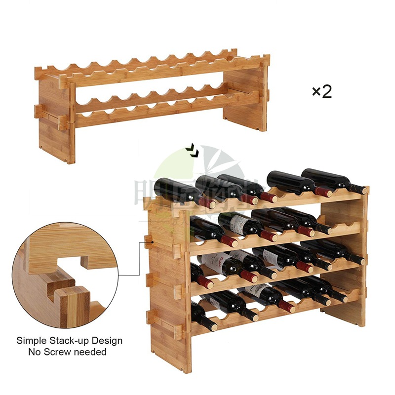 18-Bottle Stackable Wine Displ
