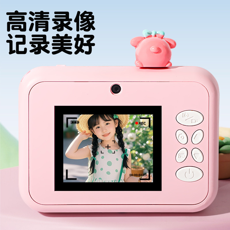 工場直販子供用ポラロイド印刷可能なカラーカメラ写真とビデオおもちゃ高精細デュアルカメラ男性|undefined