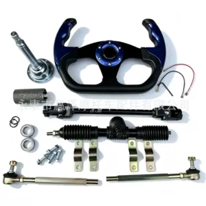 Modified four-wheel electric motorcycle kart accessories: racing steering wheel, steering gear, universal joint rod, ball joint