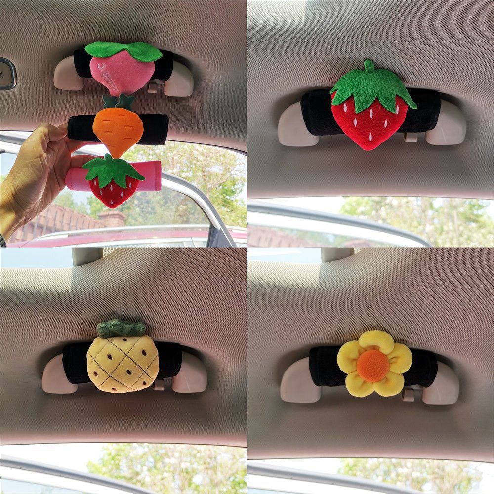 Cute dibujos animados frutas mango de automóvil hombre y mujer universal mango de puerta interior cubierta guante de tracción de techo