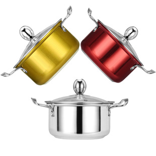 Stainless Steel Small Hot Pot One Person One Pot Rotating Shop Small Soup Pot Commercial Single Person Mini Self-service Induction Cooker Universal