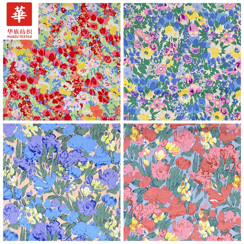 全棉纯棉印花布 田园风女装童装衬衫连衣裙 箱包家居布料现货批发