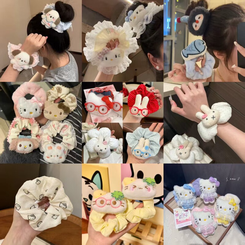2025 Autumn/Winter Kt Cat Hair Tie Collection Sweet Student Bow Lace Hair Accessories Korean Style Extra Large Size 2025 Autumn/Winter Kt Cat Hair Tie Collection Sweet Student Bow Lace Hair Accessories Korean Style Extra Large Size