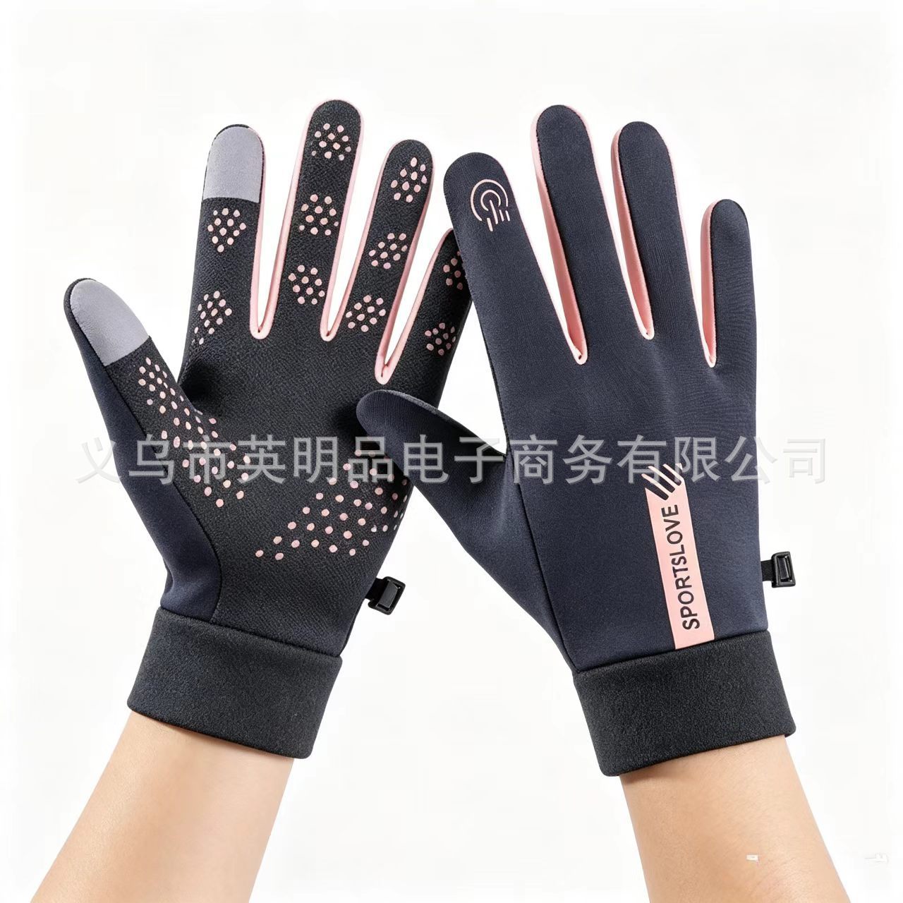 Guantes de gamuza de otoño e invierno, guantes de pelo de terciopelo ártico, guantes cálidos gruesos, pantallas táctiles a prueba de viento, guantes de mujer de ciclismo al por mayor