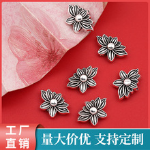 JG094直孔莲花古银隔珠锌合金挂件DIY手链项链手串文玩饰品配件