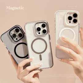 纯色磁吸17Promax高级感iPhone手机壳16适用13防摔边框12软11透明