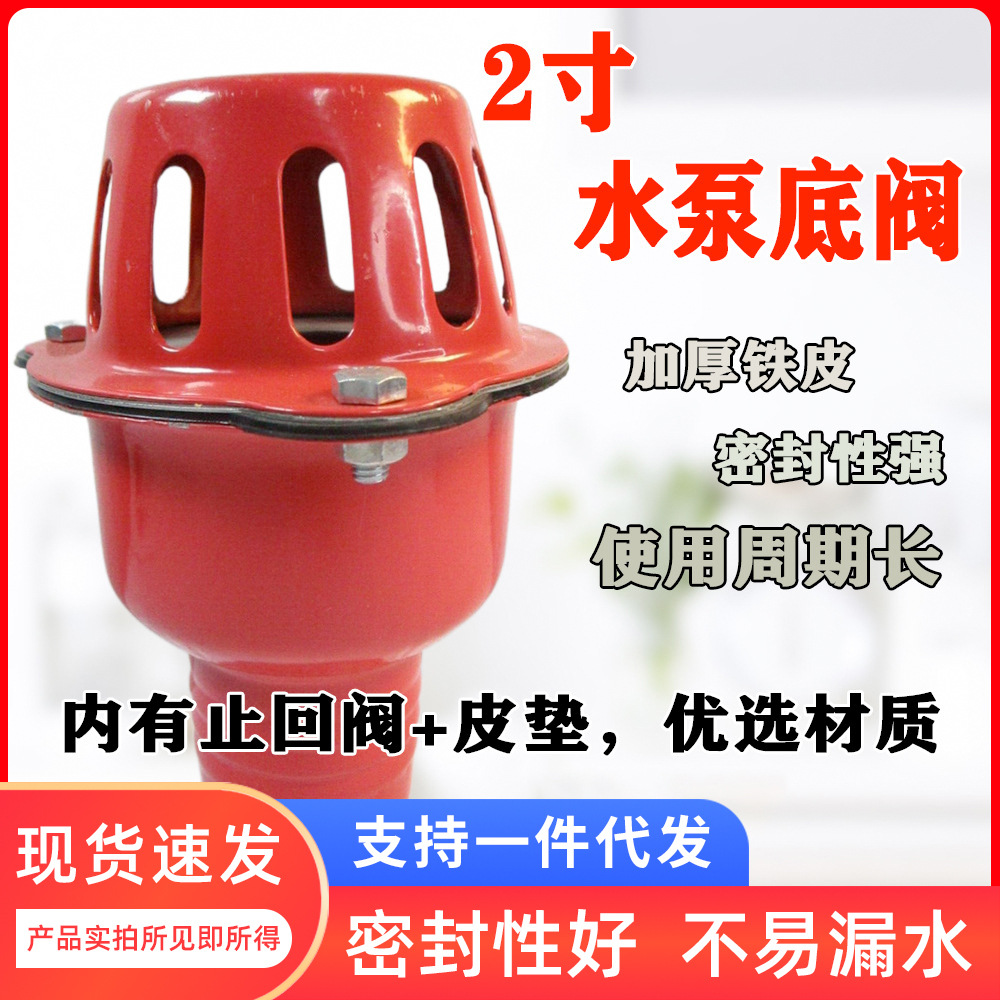 2寸水泵三件套 过滤桶+止回阀拍门+铁质滤网 送密封皮垫和安装螺