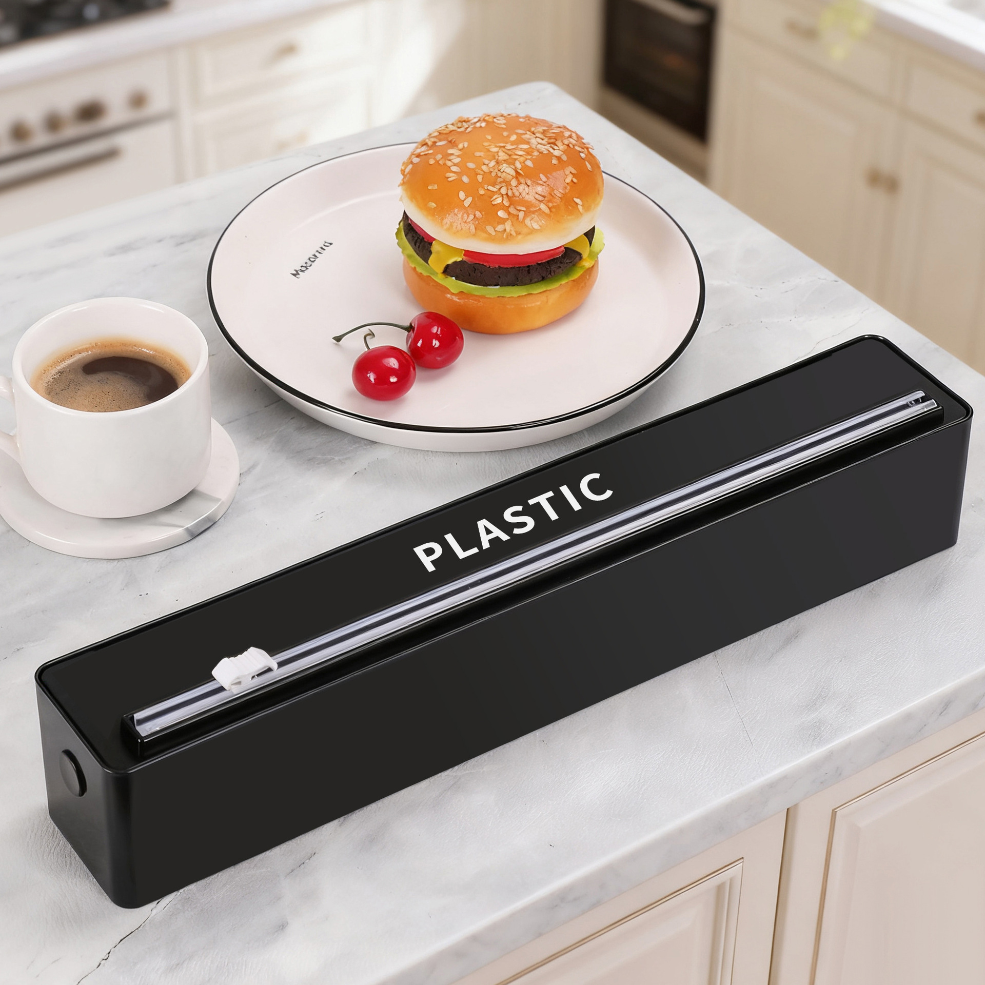 Plastic Wrap Cutter Baking Tin Foil Cutting Box Household Two-Way Sliding Knife Magnetic Wall-Mounted Storage Rack Storage Box