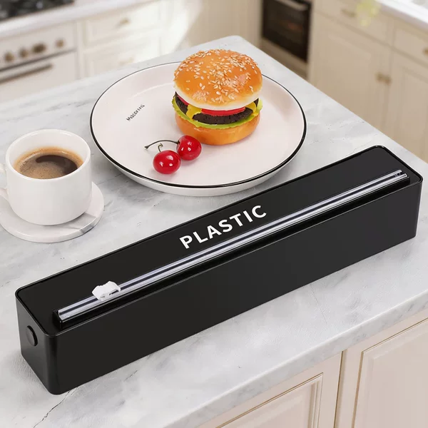 Plastic Wrap Cutter Baking Tin Foil Cutting Box Household Two-Way Sliding Knife Magnetic Wall-Mounted Storage Rack Storage Box