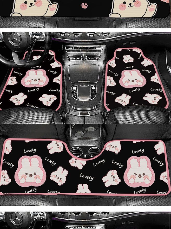 Cartoon Crystal Velvet Car Floor Mats, Universal, Easy to Care For, Stain-Resistant, Non-Slip Mats, Washable, Wear-Resistant Mats, Available for Wholesale