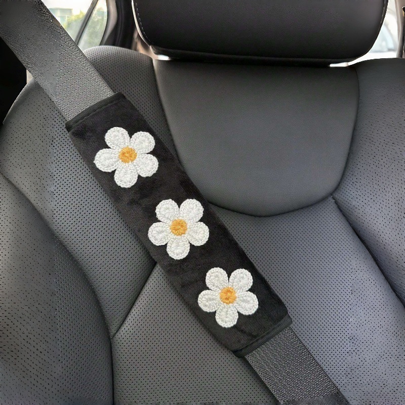Car Seat Belt Shoulder Cover Flower Car Soft Anti-Strangle Protective Cover Lady Goddess Car Interior Decoration