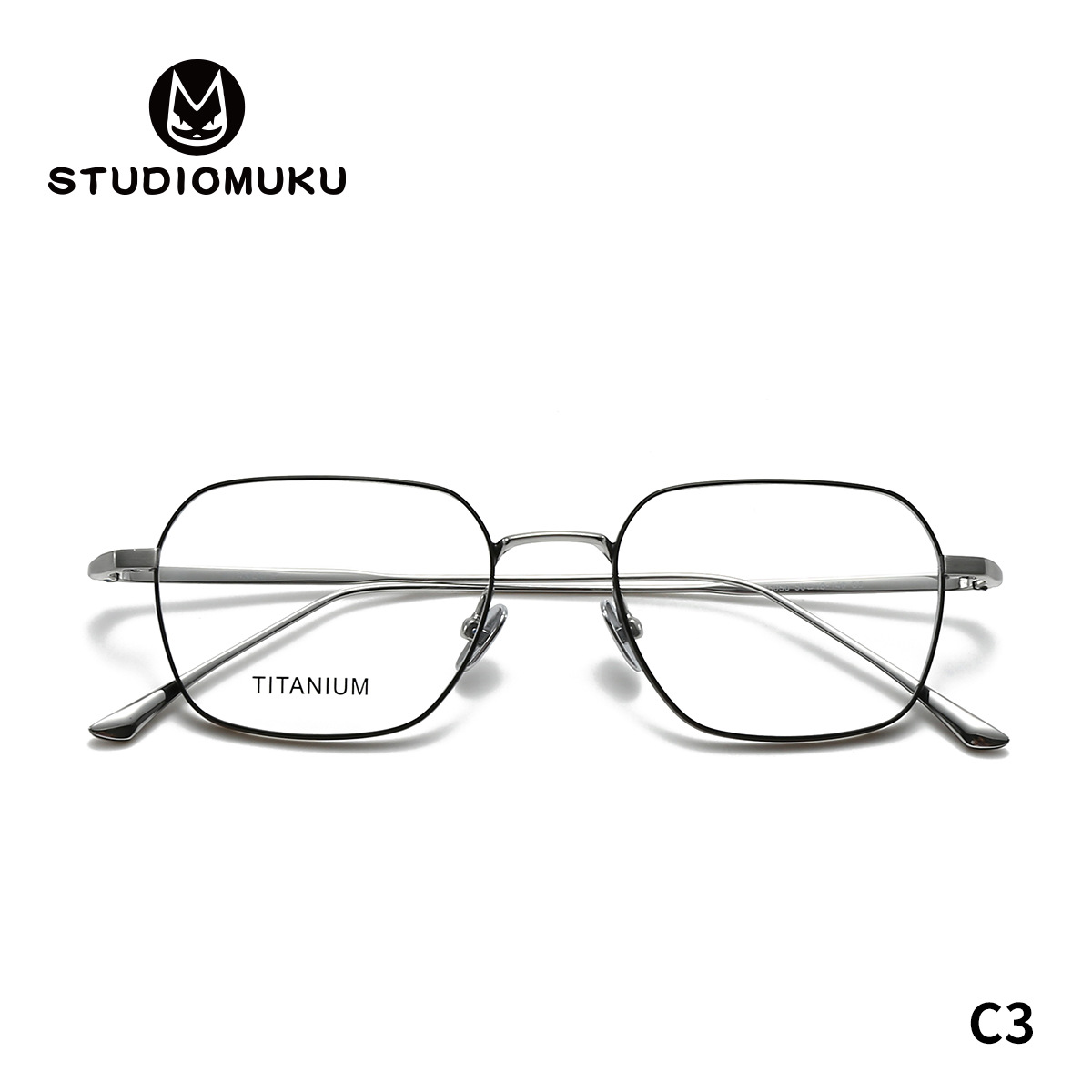 STUDIOMUKU gafas de madera cool este verano debe probar el marco de gafas de titanio puro marco de gafas de borde grueso