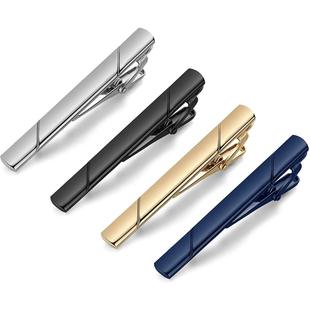 Cross-border hot selling glossy twill tie clip men silver gold copper tie clip high-end fashion business tie clip